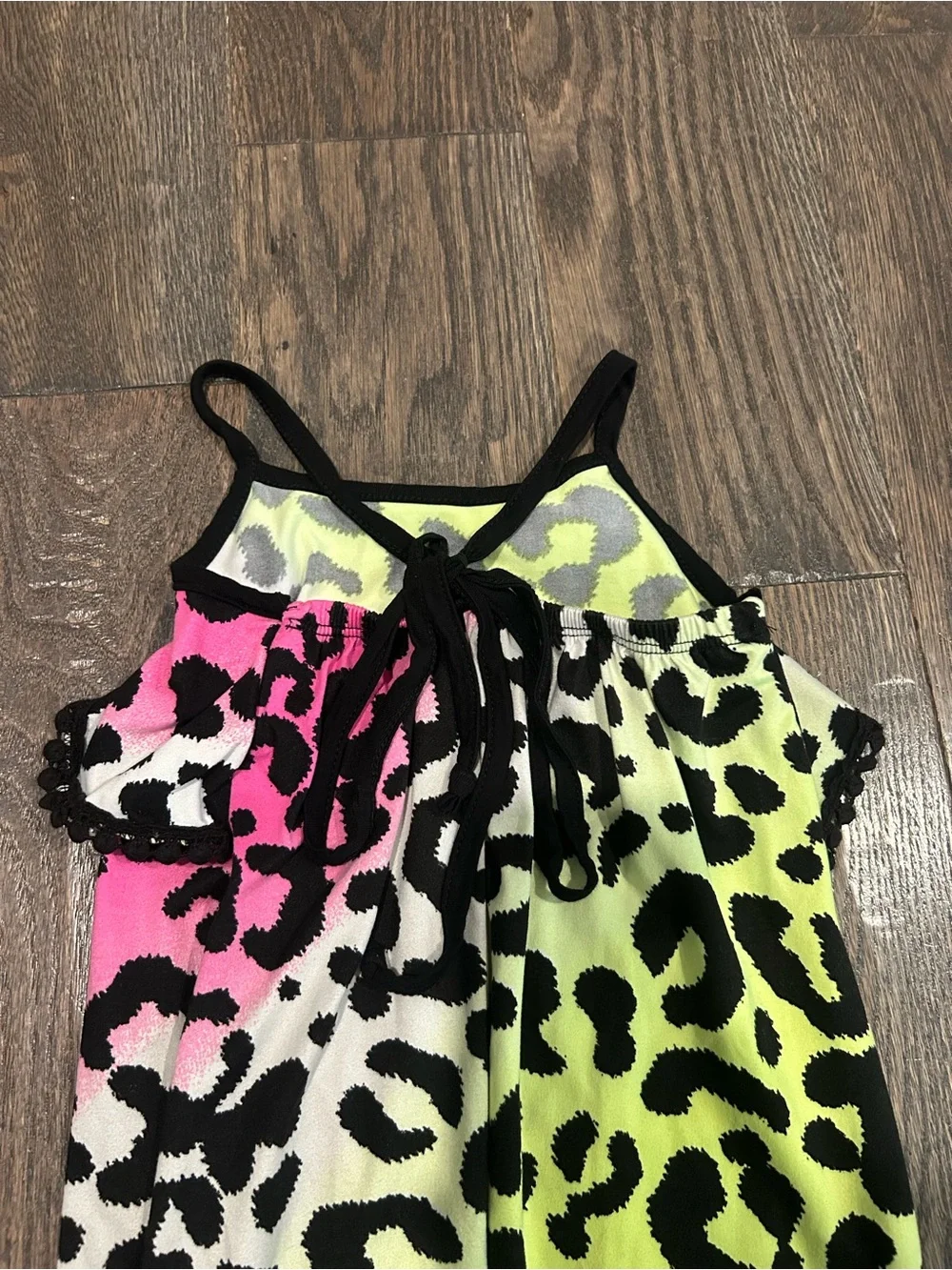 Pixie Lane Neon Leopard Print Girls Romper - Size 18-24 months